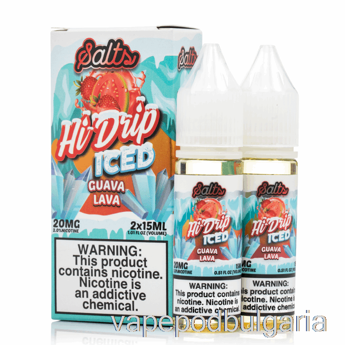 Vape 10000 Дръпки Iced Guava Lava - Hi-drip Salts - 30ml 20mg